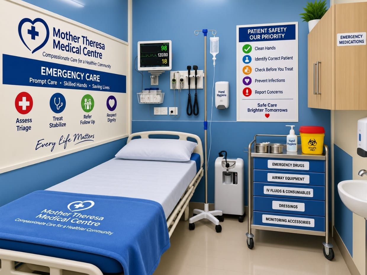 An emergency care bed with patient monitoring equipment at MTMC