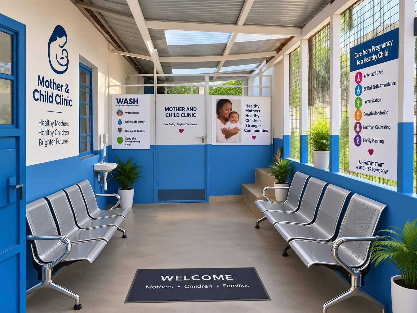 The waiting area of the mother and child clinic at MTMC
